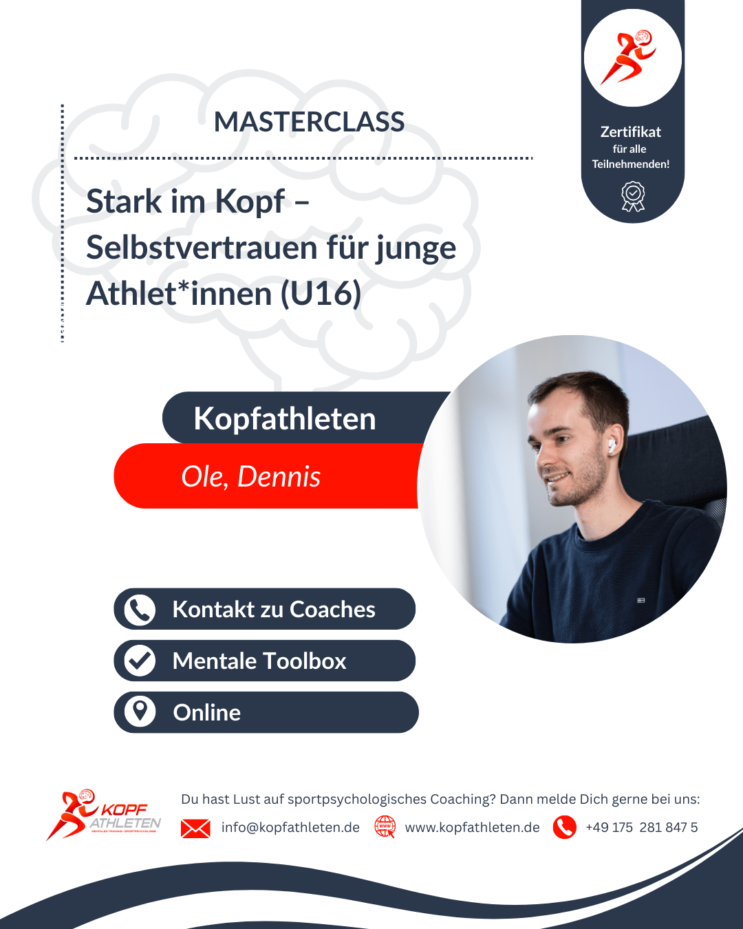 Masterclass: Stark im Kopf – Selbstvertrauen für junge Athlet*innen (U16)